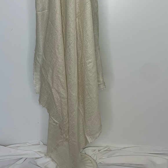 2 H&M knit gold shimmery long pashmina scarf - Picture 11 of 16